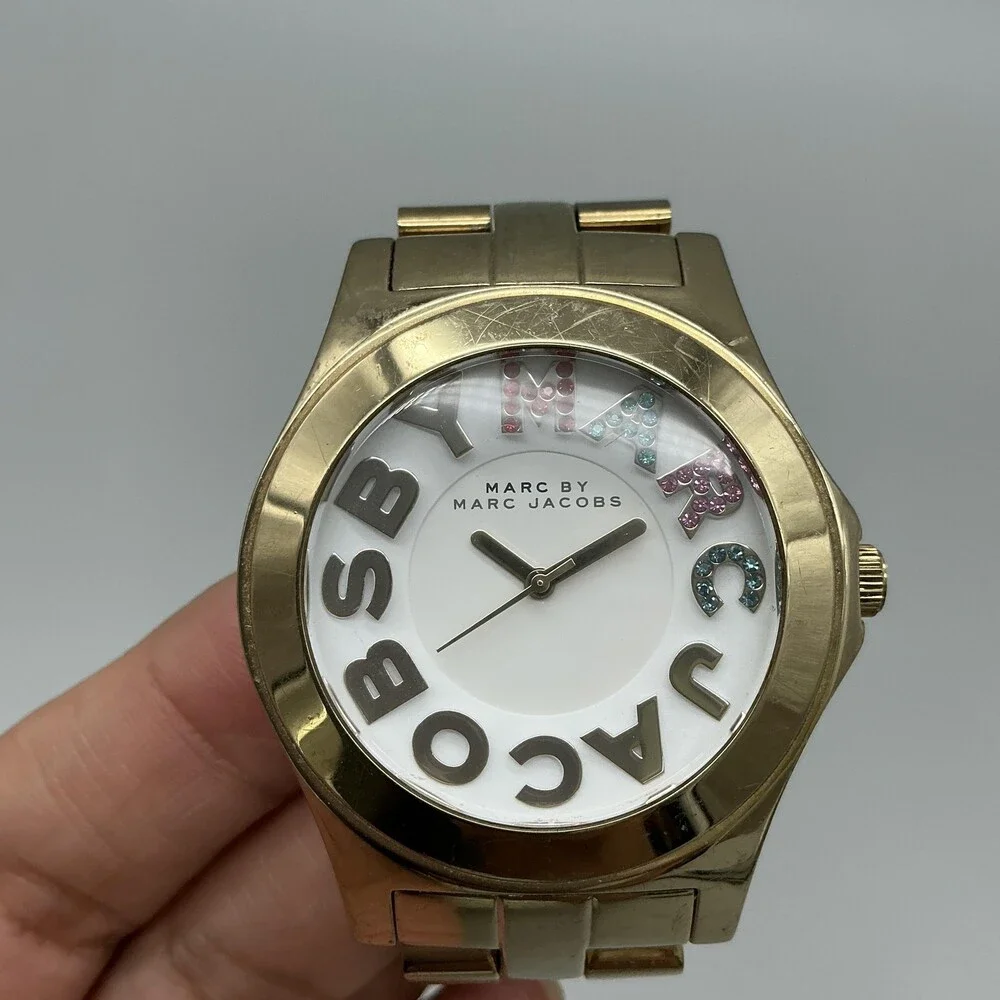 Marc By Marc Jacobs Womens Watch 41mm Gold Tone MBM3137 New Battery 5.5